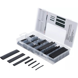 BGS DIY 88184 Sortiment Schrumpfschlauch schwarz 126 teilig