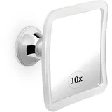 Mirrorvana Schminkspiegel mit 10fach Vergrößerung - Kosmetikspiegel mit Saugnapf und 360 Grad Drehung für Make-up und Reisen, Magnifying Makeup Mirror - 16cm x16cm (Quadrat)