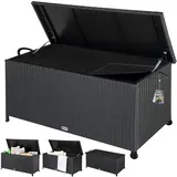 Deuba Auflagenbox Polyrattan 122x61x56cm schwarz