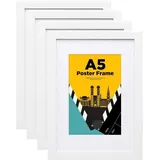 luxuskollektion Egofine Bilderrahmen A5 Acrylglas Weiß 20x30 cm 4er Set