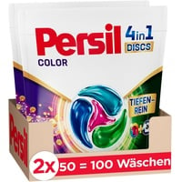 Persil Color 4in1 DISCS (100 Waschladungen), Waschmittel mit Tiefenrein Technologie, Colorwaschmittel für reine Wäsche und hygienische Frische für die Maschine