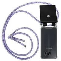 Cadorabo Schutzhülle für Samsung Galaxy S7 Hülle in Lila Handy Kette Kordel abnehmbares Etui
