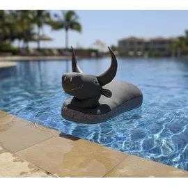 Westmann Sitzsack Schwimmtier Stier Pool Buddy Schwarz
