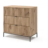Vicco Kommode Eliza Viking Oak 80 x 81.2 cm mit 3 Schubladen