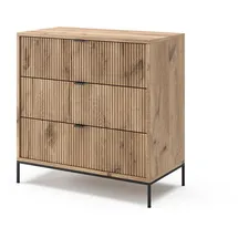 Vicco Kommode Eliza Viking Oak 80 x 81.2 cm mit 3 Schubladen