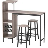 Homcom Bartisch, Set MDF, Stahl