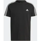 Adidas 3-Streifen Single Jersey Kurzarm-T-Shirt Black / White M