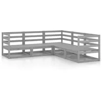 vidaXL Modell 17 Loungeset grau Kiefer massivholz