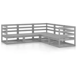 vidaXL Modell 17 Loungeset grau Kiefer massivholz