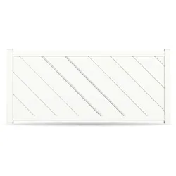 Zaun, Aluminium, Weiß RAL 9016, Modell Wuppertal, flexible Befestigungssysteme, Zaunelement individuell konfigurierbar