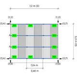 K2 D-Dome 6.10 Montagesystem (2-seitige Modulausrichtung Ost-West) 3 Reihen 6 Module