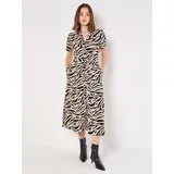 Apricot Midikleid Zebramuster Schwarz 36
