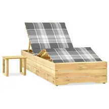 vidaXL Garten-Sonnenliege mit Tisch und Auflage Kiefer Imprägniert