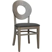 2er Set Stühle Esszimmerstühle Küchenstuhl Holz Buche massiv grau Polster grau