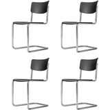 Thonet - S 43 Stuhl, Chrom / schwarz (TP 29) (4er-Set)