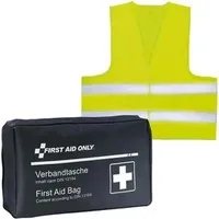 First-Aid-Only Erste-Hilfe-Tasche gefüllt, Füllung nach DIN 13167, inkl. Warnweste, Motorrad