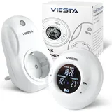 Umbrella TH20 Funk-Steckdosenthermostat (230V/3600W) – Digital, programmierbar, mit Fernbedienung, Wochenprogramm, Timer, 2,4 Ghz Funksteuerung, Komfort-/automatik-/manuell-modi, Frostschutz – Eeprom-speicher