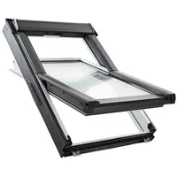 Roto Schwingfenster Konfigurator RotoQ Q4 K200 Kunststoff Aluminium Dachfenster, Anti-Tau-Beschichtung, 3-fach Verglasung,55x98 cm (5/9),am Besten (Uw 0,77),Elektrisch-Funk