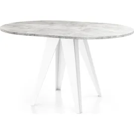 WFL GROUP Esstisch, Hellgrau, Holzwerkstoff, 6-Sitzer, Rund,Rund, 100x76x100 cm, Esszimmer, Tische, Esstische