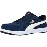 Puma SAFETY Iconic Suede Navy Low S1PL ESD Sicherheitsschuhe Arbeitsschuhe Durchtrittschutz Hitzebeständig Gr. 44 - Blau