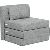 Homcom Schlafsessel 2-in-1 Polyester 75 x 74 x 80 cm Grau mit Kissen