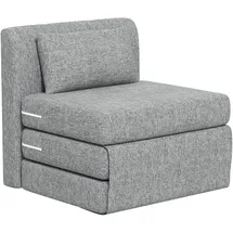 Homcom Schlafsessel 2-in-1 Polyester 75 x 74 x 80 cm Grau mit Kissen