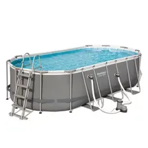 BESTWAY Power Steel Frame Pool oval Set 549 x 274 x 122 cm inkl. Filterpumpe (5-tlg.)