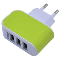EU -Stecker 3.1A Triple USB Port Wall Home Travel AC Ladeadapter für iPhone iPad-Grün