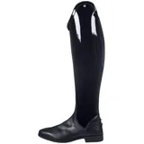 HKM Reitstiefel Damen -Lynette- Schwarz | Dressurstiefel mit Lackleder | Elastikeinsatz mit Reißverschluss | Standardlänge/Extra weit | 42 EU - 42 EU