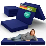 SHOGAZI Klappmatratze 90x200 x 12 cm, Gästematratze klappbar Made in Germany, Faltmatratze VERGLEICHSSIEGER, ultimativer Schlafkomfort, Orthopädischer Kaltschaum - Marine