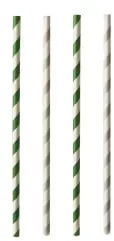 Papstar Pure Trinkhalme, Papier 87674 , 1 Packung = 25 Stück, Stripes, einzeln gehüllt