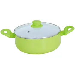 MSV - Kasserolle aus Aluminium/Keramik/Bakelit, 24 cm, Grün
