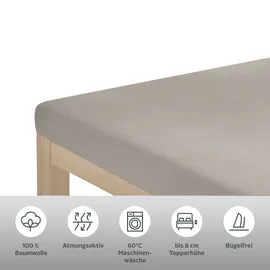 OTTO home Spannbettlaken Litschi für Topper 180 x 200 cm taupe