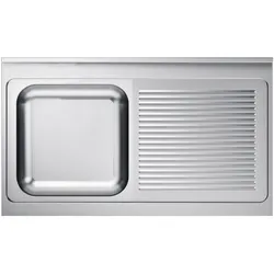 Combisteel Einbauspüle mit Becken links aus Edelstahl 1200x600x40mm