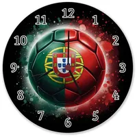 Speecheese Fußball Portugal Flagge Wanduhr aus Alu Europameisterschaft 2024