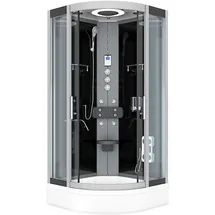 AcquaVapore Komplettdusche 100 x 100 cm D58-63T1 schwarz Sicherheitsglas ESG inkl. Duschwanne