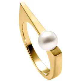 Steel_art Fingerring Margarita goldfarben in weiss | Gr.: 50