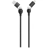 2Go 4in1 USB/Type C Datenkabel schwarz 120cm
