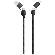 2Go 4in1 USB/Type C Datenkabel schwarz 120cm