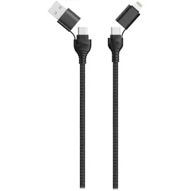 2Go 4in1 USB/Type C Datenkabel schwarz 120cm