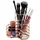 Relaxdays Pinselhalter, 3 Fächer, sechseckig, H x B x T: 12,5 x 12 x 12,5 cm, Draht, Stiftebecher Schreibtisch, Rosegold