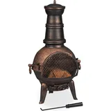 Relaxdays Terrassenofen in Bronze Braun,Schwarz