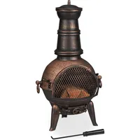Relaxdays Terrassenofen in Bronze Braun,Schwarz