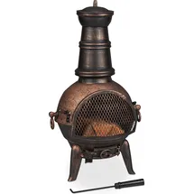 Relaxdays Terrassenofen in Bronze Braun,Schwarz