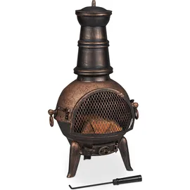 Relaxdays Terrassenofen in Bronze Braun,Schwarz