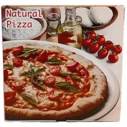 150 Pizzakartons aus Pappkarton 33x33x3cm „Naturale Pizza“ – Faltung Model-C