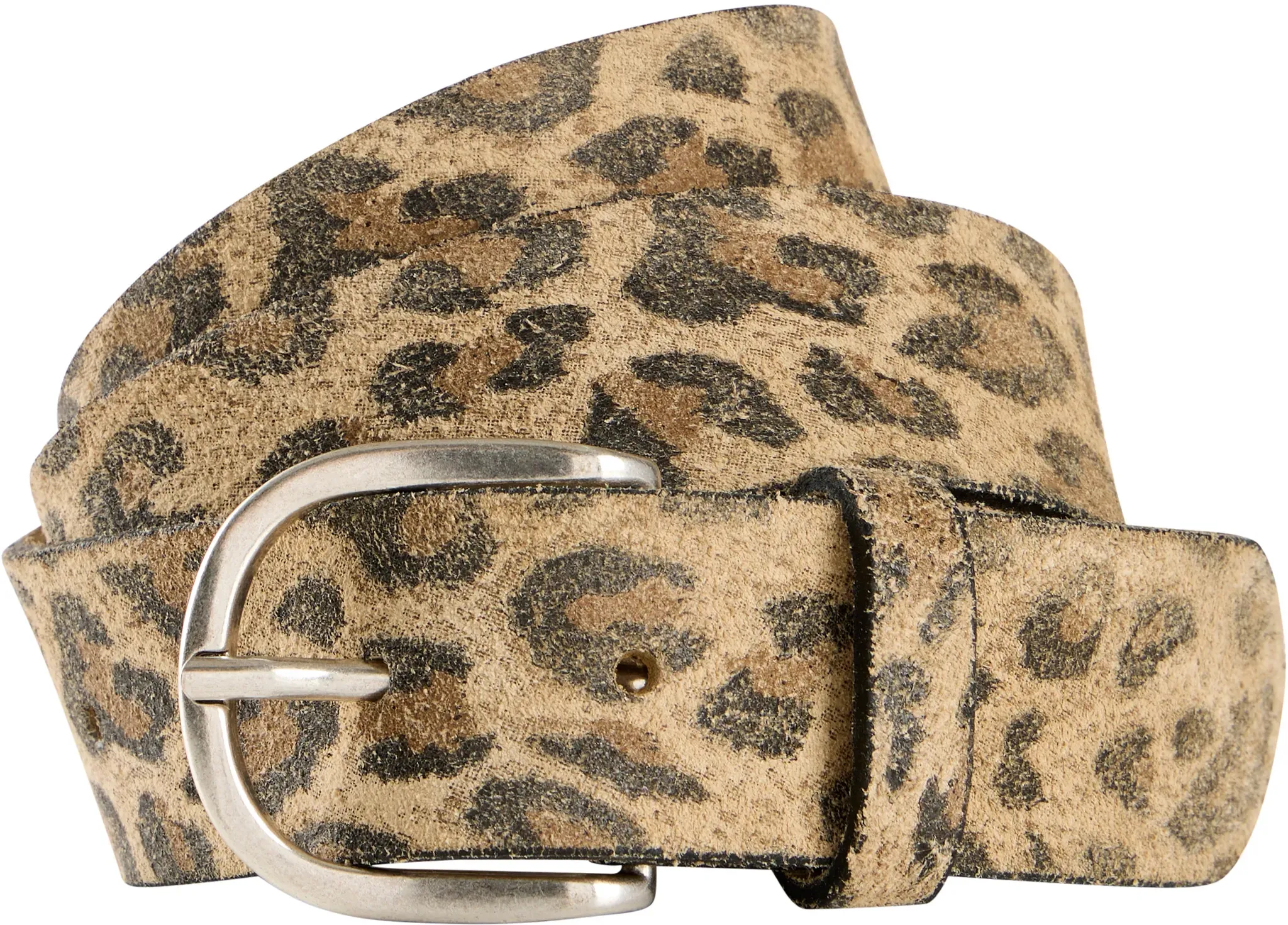 Ledergürtel LAURA SCOTT, Damen, Gr. 1/35, beige, leopard, Rindsleder, bedruckt, gemustert, Basic, Gürtel Ledergürtel
