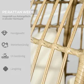 Outsunny Rattansessel Korbform 105 x 90 x 148 cm khaki 1 St.