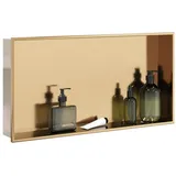 vidaXL Duschnische Golden Gebürstet 62x32x9 cm Edelstahl