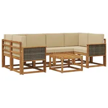 vidaXL Outdoor-Sofagarnitur 5-tlg. Natur